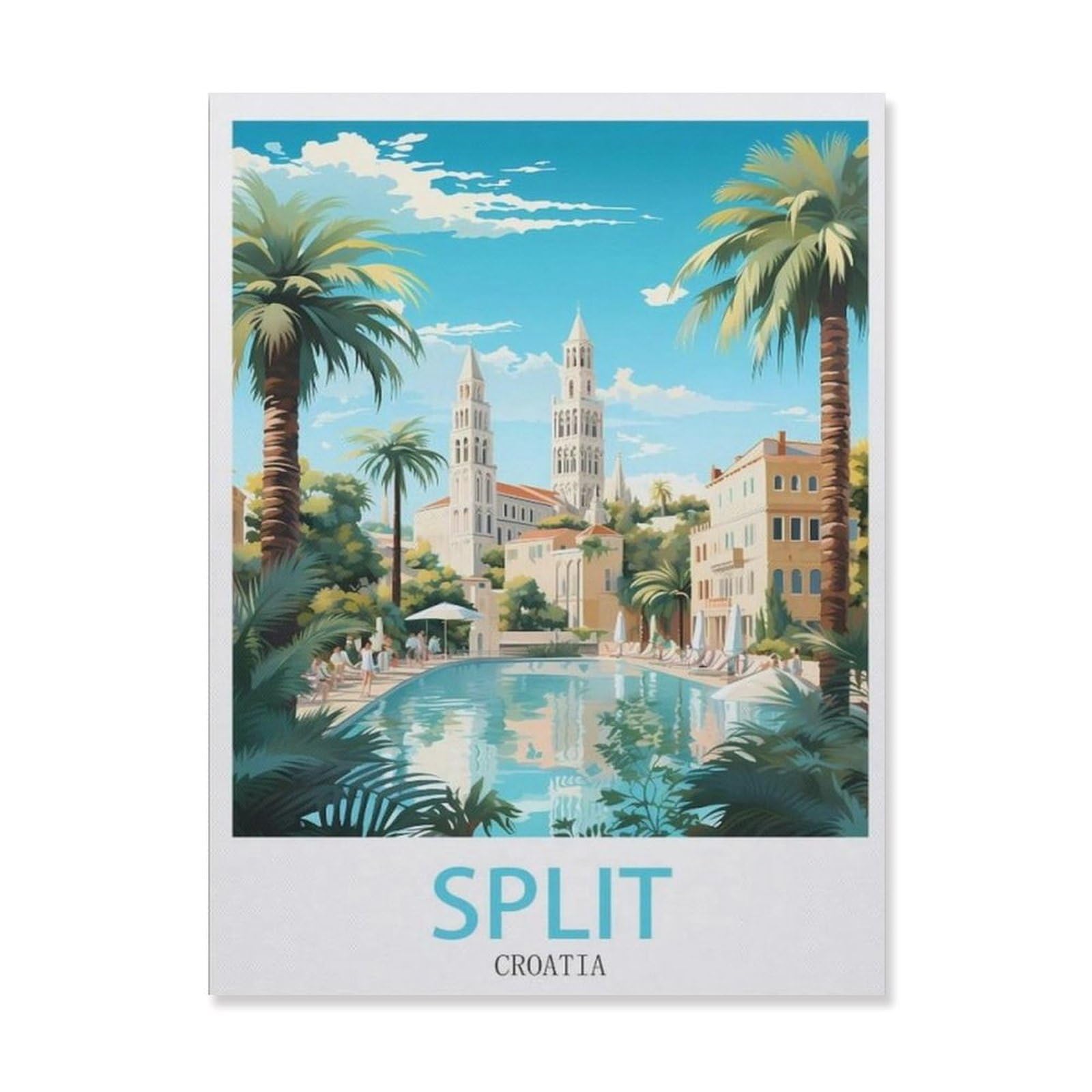 Metal Tin Sign，Split Croatia，Tin Sign Vintage Art Wall Decor Sign Home Kitchen Bar Patio Cave Funny Decor(15x30cm）6x12 inch-EI51