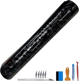 NewL Forged Carbon Fibre Vinyl Sticker, Silver, Bubble-Free, Air Release, DIY Sticker, Car, Vehicle, Motorcycle, Self-Adhesive (150 cm x 150 cm)