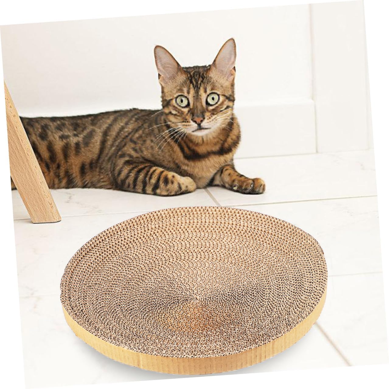 3pcs Replacement Corrugated Cardboard Cat Scratcher Pads Sturdy Wear-Resistant Scratcher for Indoor Kittens and Cats Household Floor Accessory