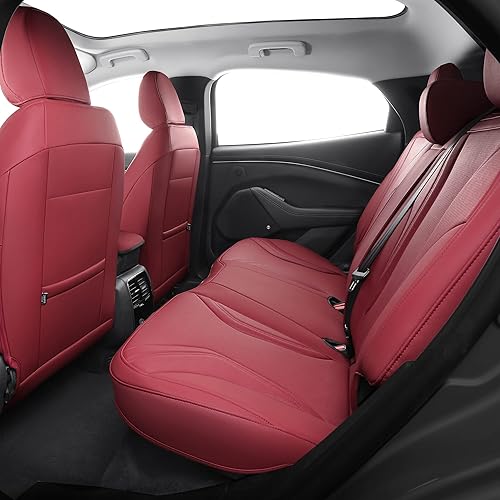 Miniatura 6 de INCH EMPIRE Funda de asiento de automóvil de ajuste personalizado para Ford Mustang Mach E, protector de cojín de cuero sintético para 2021 2022