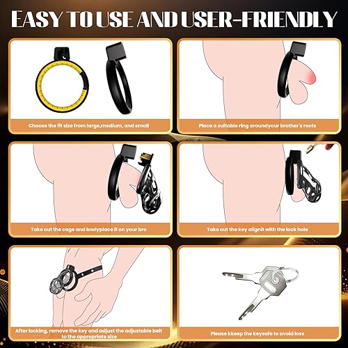 Miniatura 7 de Jaula de castidad masculina - Jaulas de castidad de silicona suave para hombre, pequeñas jaulas de castidad para hombre, adaptación de varios