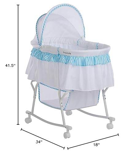 Miniatura 7 de Dream On Me Lacy - Moisés portátil 2 en 1 y cuna con toldo completo, cesta de almacenamiento, ruedas con seguro, marco ligero, certificado JPMA y