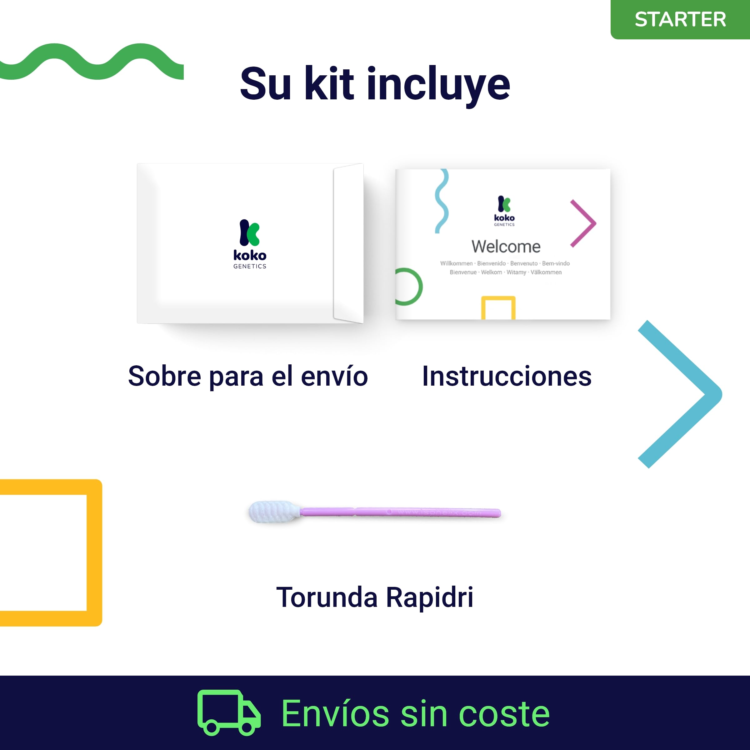 Koko Genetics - Test ADN para Perros Starter (Reportes de Razas y Rasgos) - Actualizaciones sin Coste.