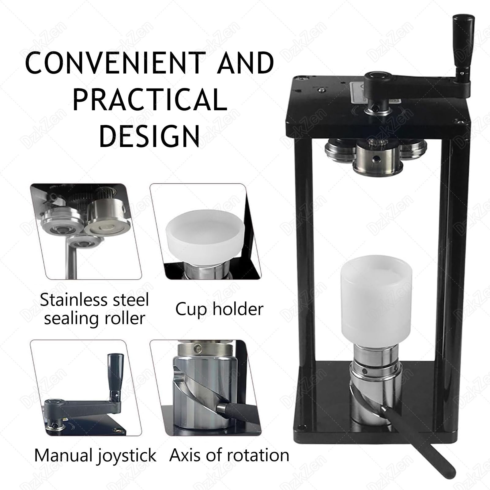 Scelleuse Manuelle De BoîTes De Conserve,Machine De Scellage sous Vide,avec 200 BoîTes Pet (en Option),Rouleaux Et Axes De Rotation en Acier Inoxydable pour Le Thé Au Lait Machine