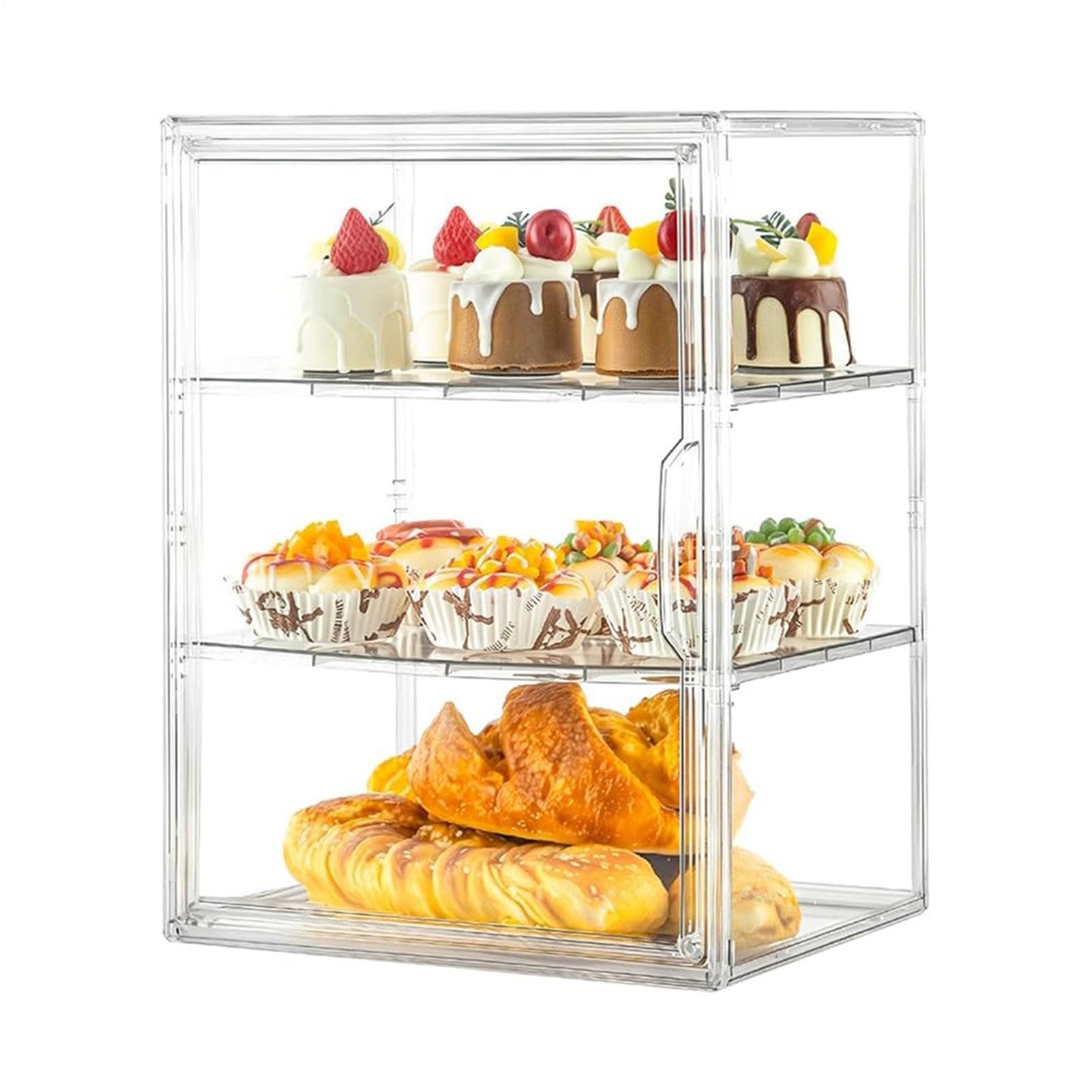 Expositor De Pastelería Gran contenedor expositor transparente de acrílico | De Pan Transparente para encimera, esquina, despensa, sándwich, tostada, hogaza, masa, bollo, mantequilla,