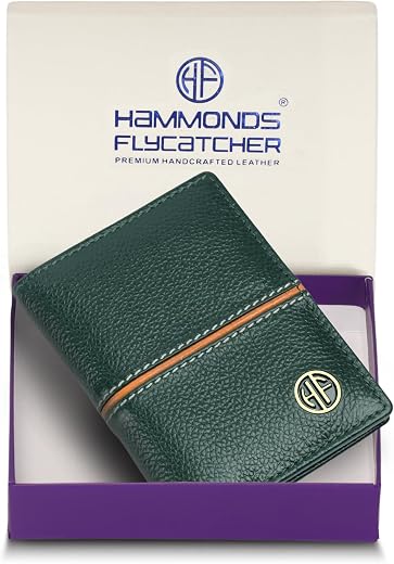 HAMMONDS FLYCATCHER Genuine Leather Card Holder Wallet for Man &amp; Women, RFID Protected ATM/Credit Card Holder Wallet for M