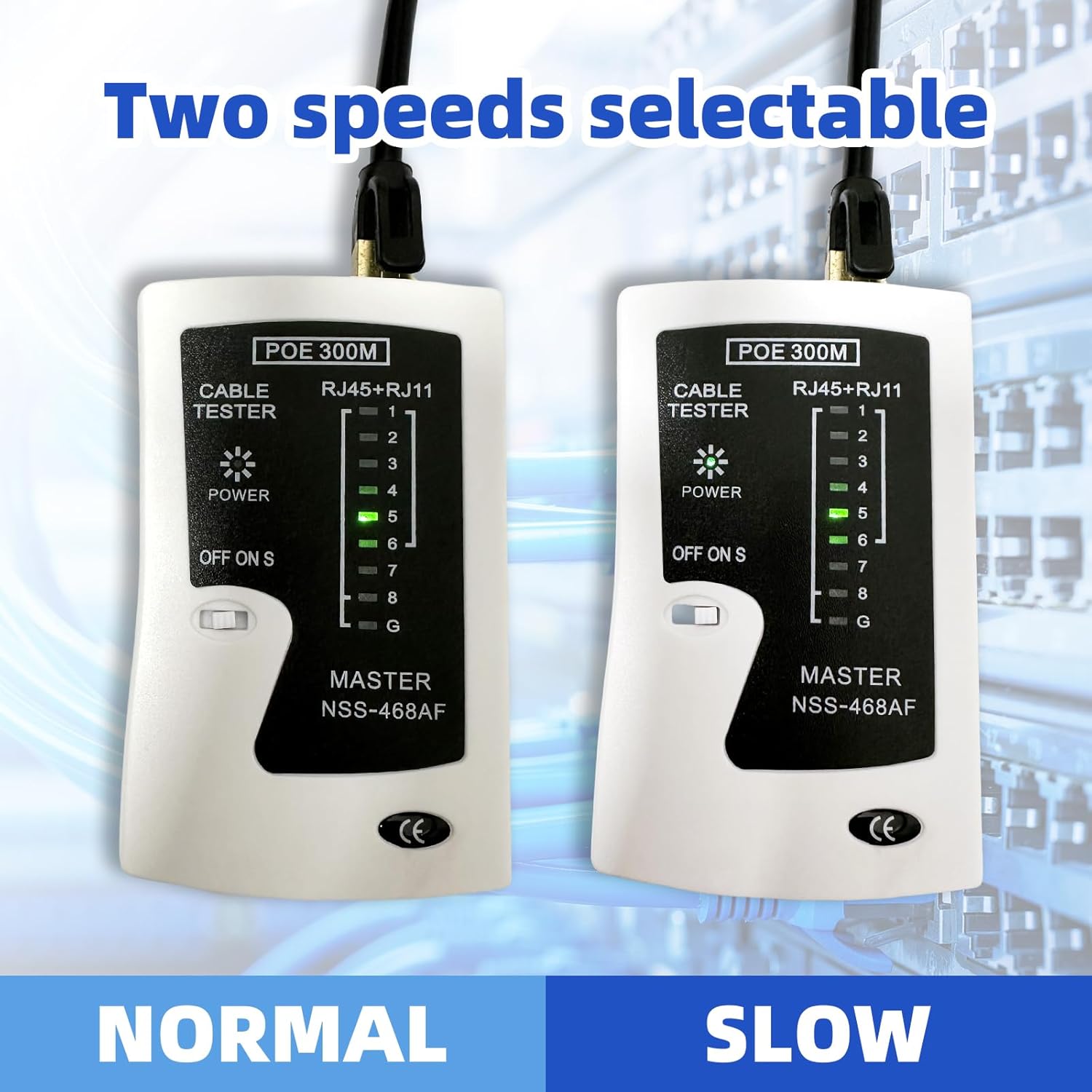 Network Cable Tester RJ45 LAN Cable Test Support POE for RJ45 Cat5 Cat5e Cat6 Cat6a Cat7 UTP/Shielded Cable and RJ11 RJ12 ethernet Cable Tester(9V Battery not Included) White