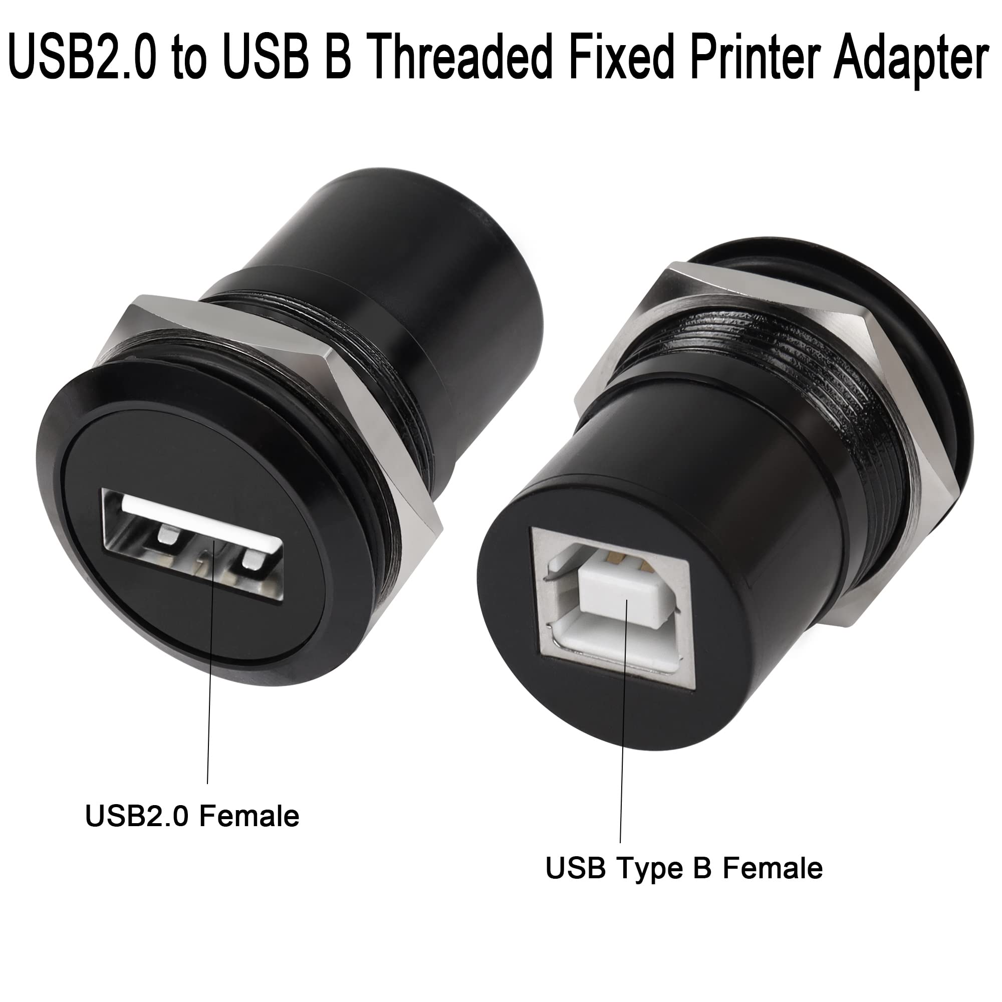 QIANRENON Switch Di Condivisione USB 2.0 A 2 Porte - Adattatore Per Stampante Con 2 Cavi, Plug And Play Tra Due Computer (Nero)