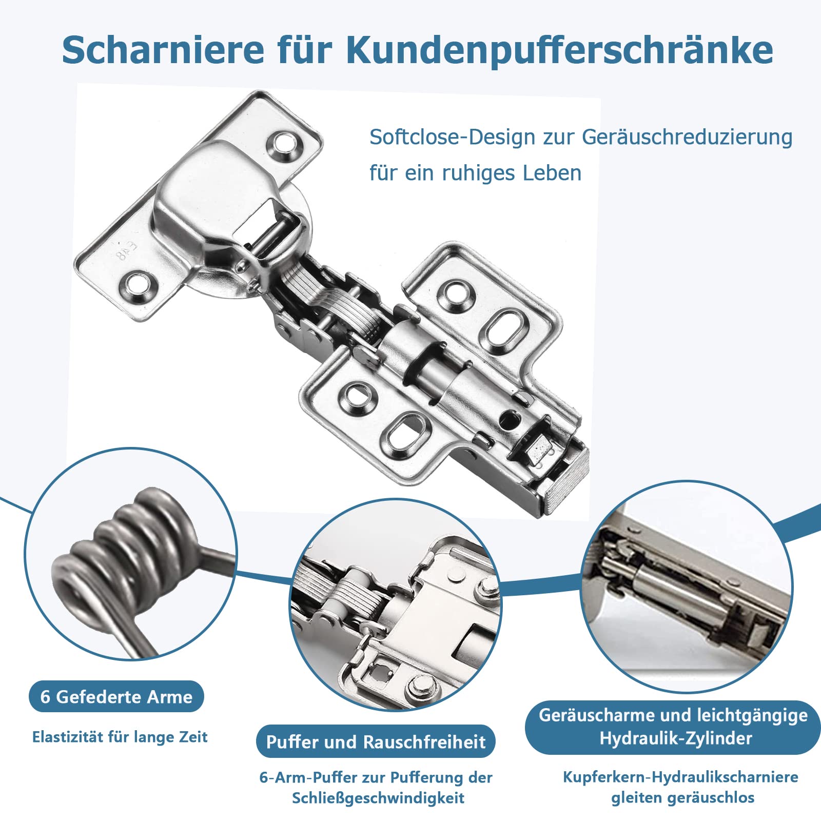 Lot De 8 Charnières En Conserve Avec Diamètre 35mm, Charnière De Meuble