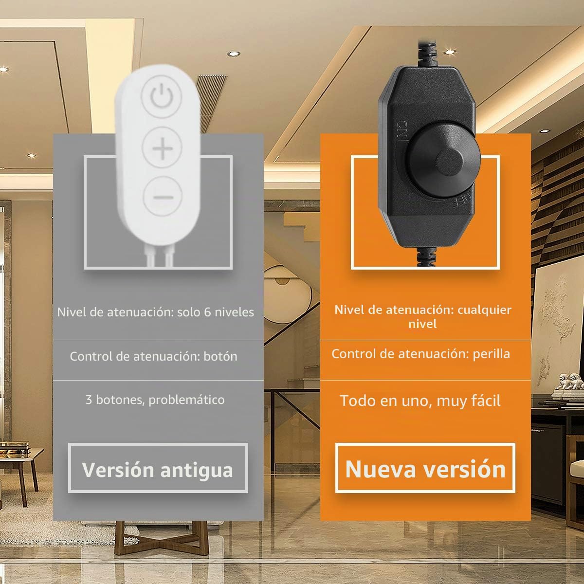 Lepro Tira LED Regulable, Luces LED Habitación 5M 1200lm, Blanco Cálido 3000K, 300 LEDs, Tira Luz LED para Gabinete, Armario y Más, Incluido Fuente de Alimentación de 12V y Regulador de Intensidad