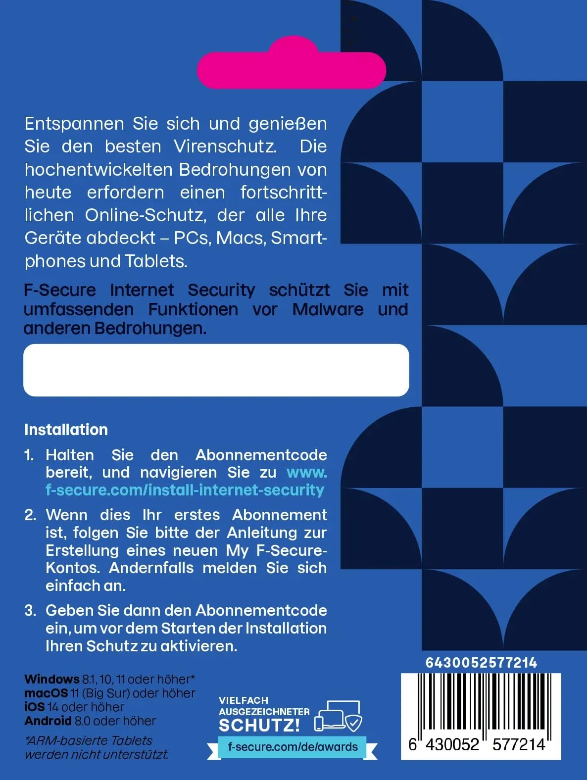 F-SECURE Internet Security 1 Gerät 1Jahr