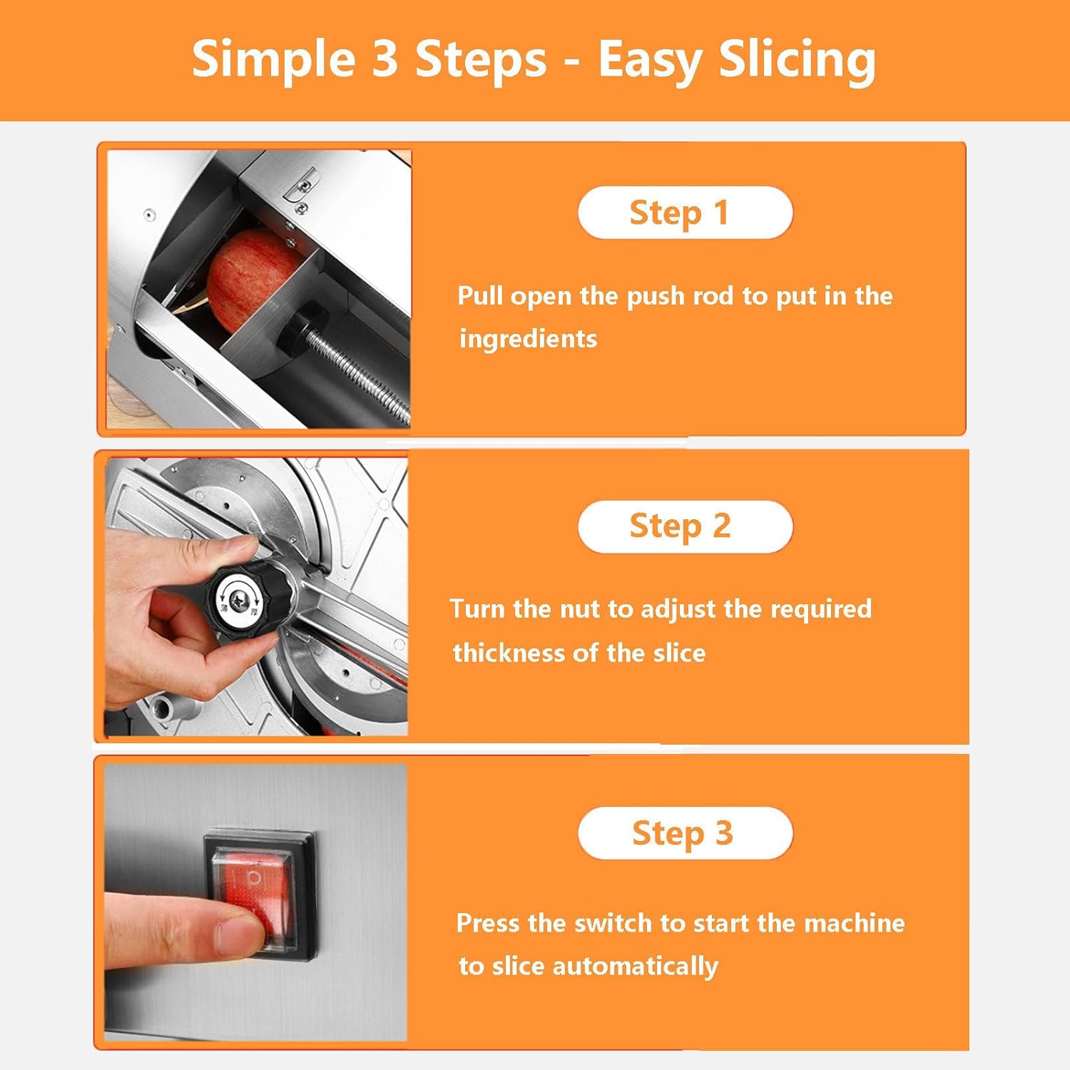 Electric Vegetable Fruit Slicer Shredder Machine with Adjustable Thickness and 4 Plates for Easy Kitchen Food Prep,Round