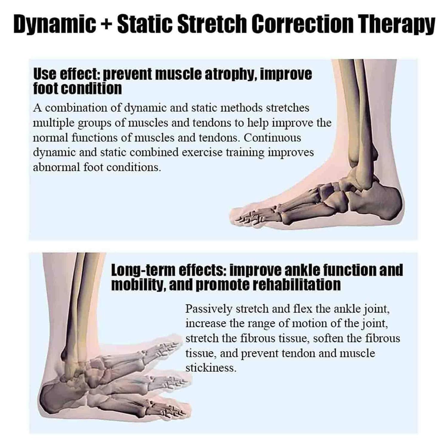Appareil d'entraînement électrique pour la cheville, appareil de rééducation du pied, exercice à angle complet de 0 à 50 °, pour ligaments raides après et une fracture hémiplégique