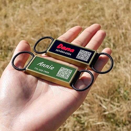 Miniatura 2 de Etiqueta de perro con código QR, silenciosa deslizante, identificación silenciosa para mascotas, placa silenciosa personalizada y silenciosa para