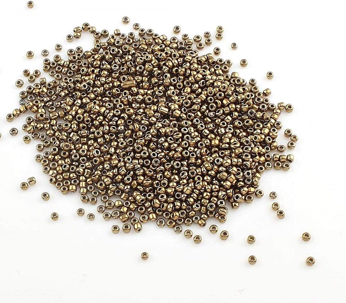 6500 x 2 mm Glass Seed Beads - Metallic Colour - 11/0 for Children Bronze, Blue,Gold,Black,Red,Silver, 1,8 mm ~ 2 mm - Image 3