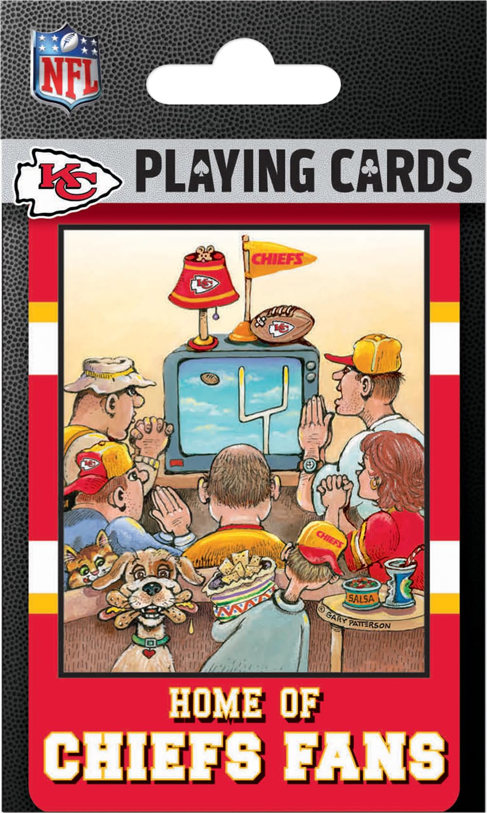 Masterpieces Jeu de cartes pour adultes – Sous licence officielle NFL Kansas City Chiefs 54 cartes