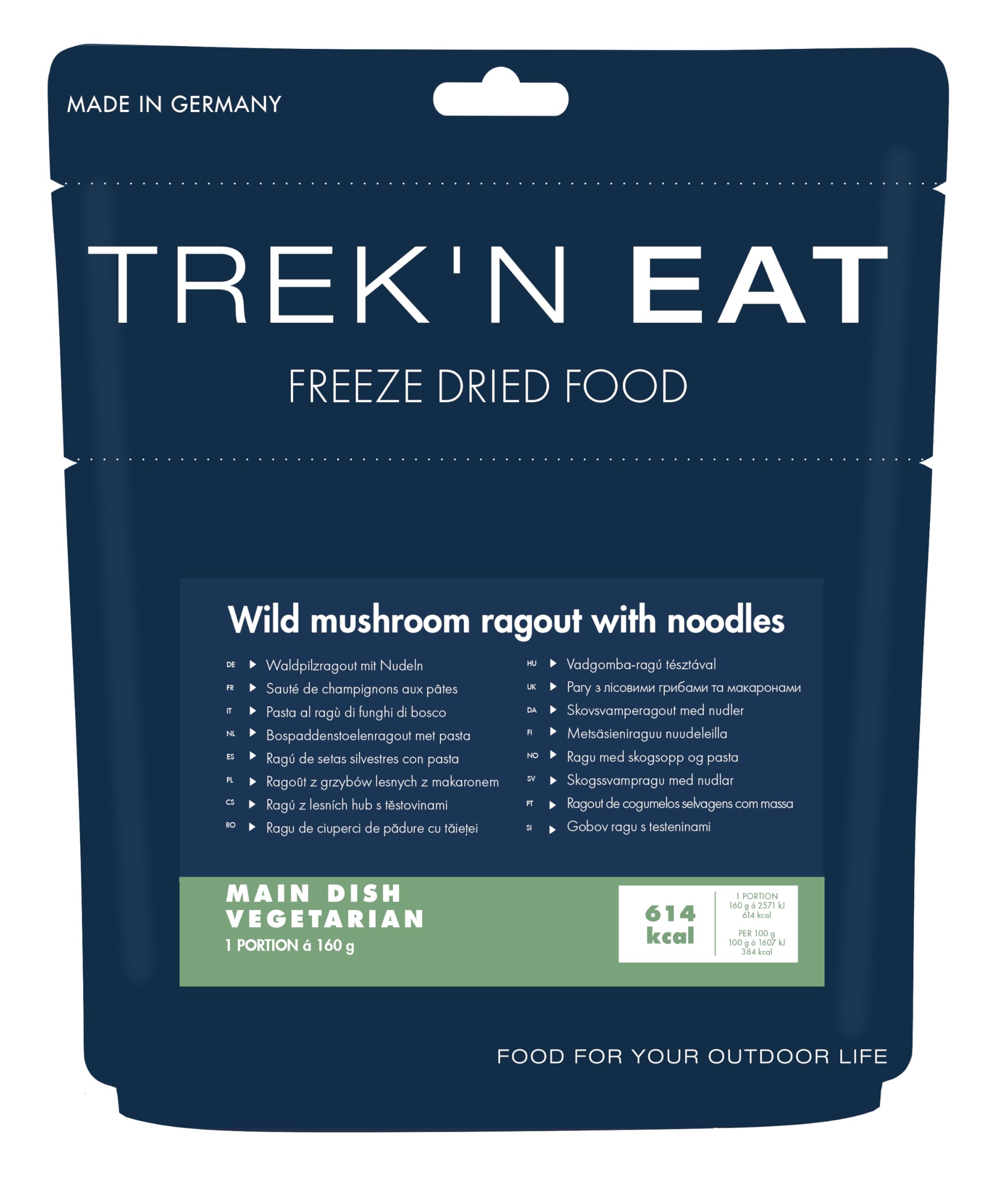 Trek’n Eat Waldpilzragout mit Nudeln – Outdoor-Fertigmahlzeit (vegetarisch) | Gefriergetrocknete Trekkingnahrung mit hohem Energiegehalt – ideal für Camping, Wandern & Expeditionen