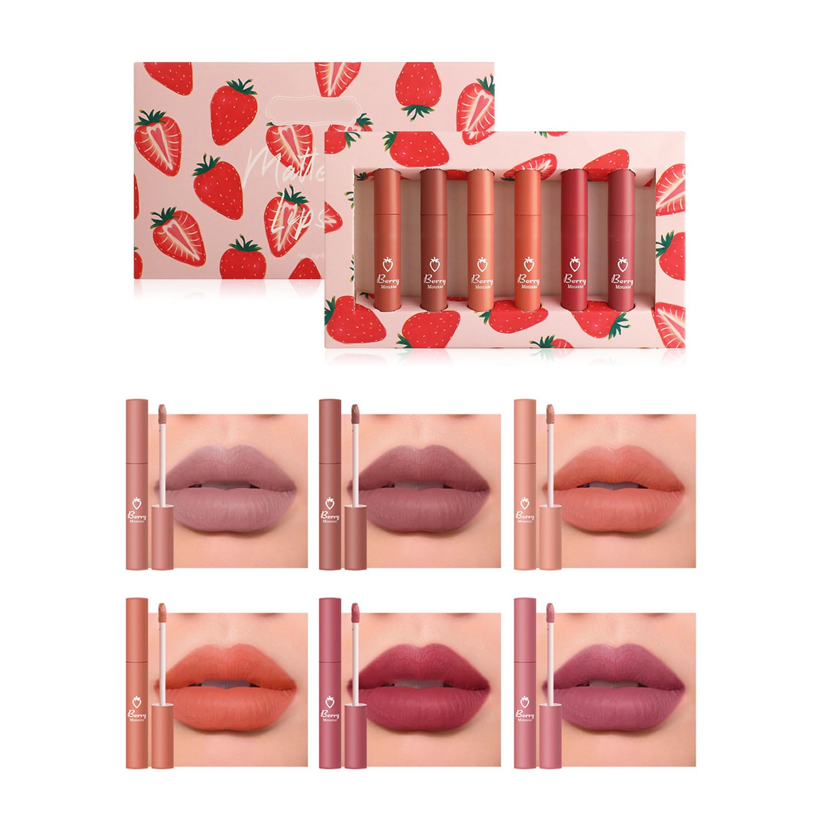 Amazon | 6 色マット液体口紅長期的な防水唇グロススムーズ  