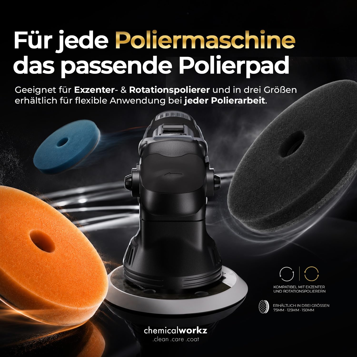 Chemicalworkz Performance Pads 125mm Promotion Box Polierpad Set – Premium Polierschwämme | Autopolitur, Kratzerentfernung, Lackkorrektur & Glanz für Exzenter und Rotationspoliermaschinen | 6-teilig