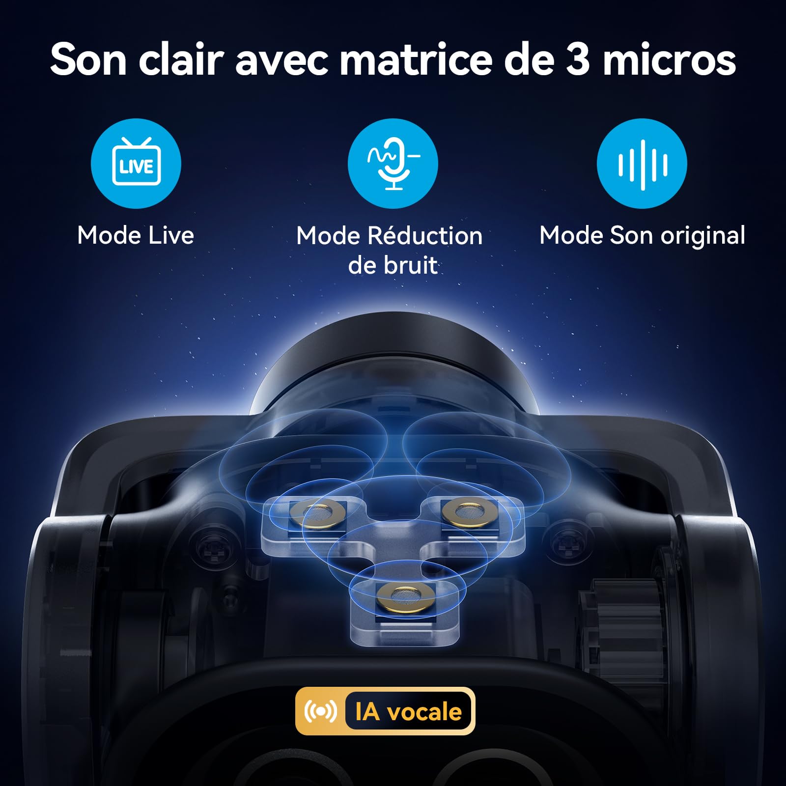 eMeet Caméra PTZ PIXY Double Caméra 4K Alimentée par IA, Suivi IA, Mise au Point Rapide de 0,2 s, avec Capteur Sony, 3 Microphones, Webcam 4K pour Le Streaming et Compatible avec OBS/Twitch/Switch 2