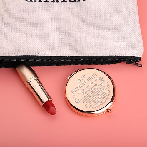Miniatura 5 de UJIMS Regalos para mi futura esposa, espejo de maquillaje de novia para ser novia, regalo de compromiso para alma gemela, prometida, boda para