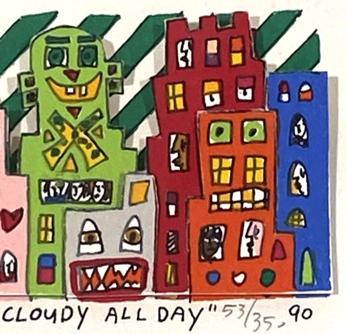 Amazon.co.jp: 真作保証ジェームスリジィ James Rizzi「 NOT CLOUDY 