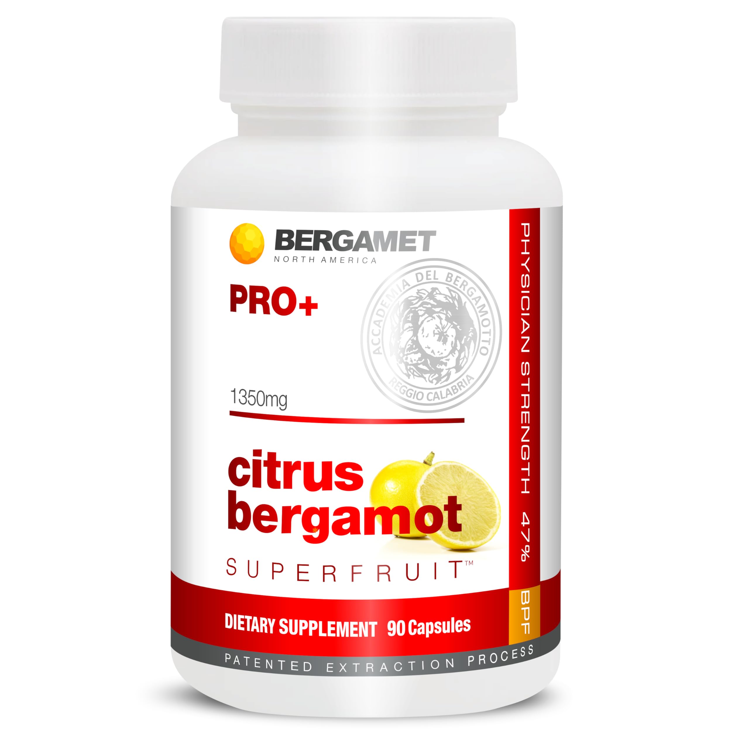 Citrus Bergamot SuperFruit PRO+ with 200mg Olive Leaf Extract - 47% BPF - 80% Polyphenols - 1350mg per Serving - Worlds Strongest - Backed by Clinical Studies - Made in The USA - 90 Caps