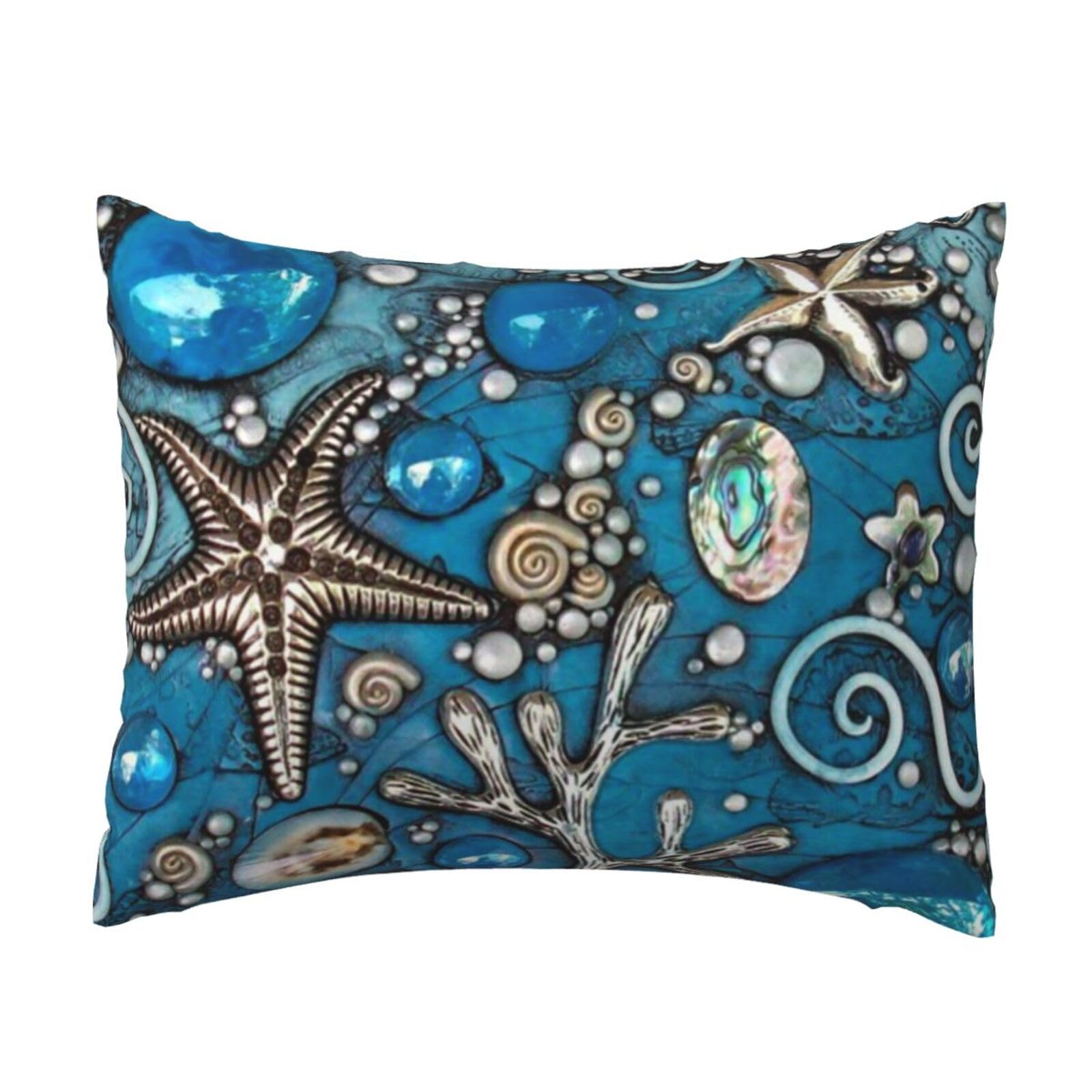 WSHFFILO ocean shell art printed Pillow Case 20x26in Decorative pillowcase Throw Pillow Cover