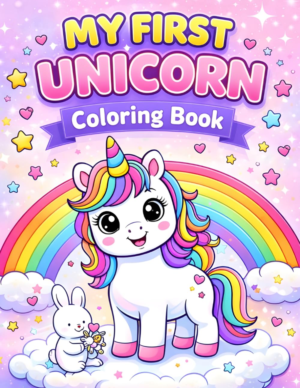Cute Unicorn Coloring Book for Kids Ages 3–8: Fun and Easy Unicorn Coloring Pages for Toddlers and Preschoolers | Magical Designs with Rainbows, Stars and Cute Unicorns