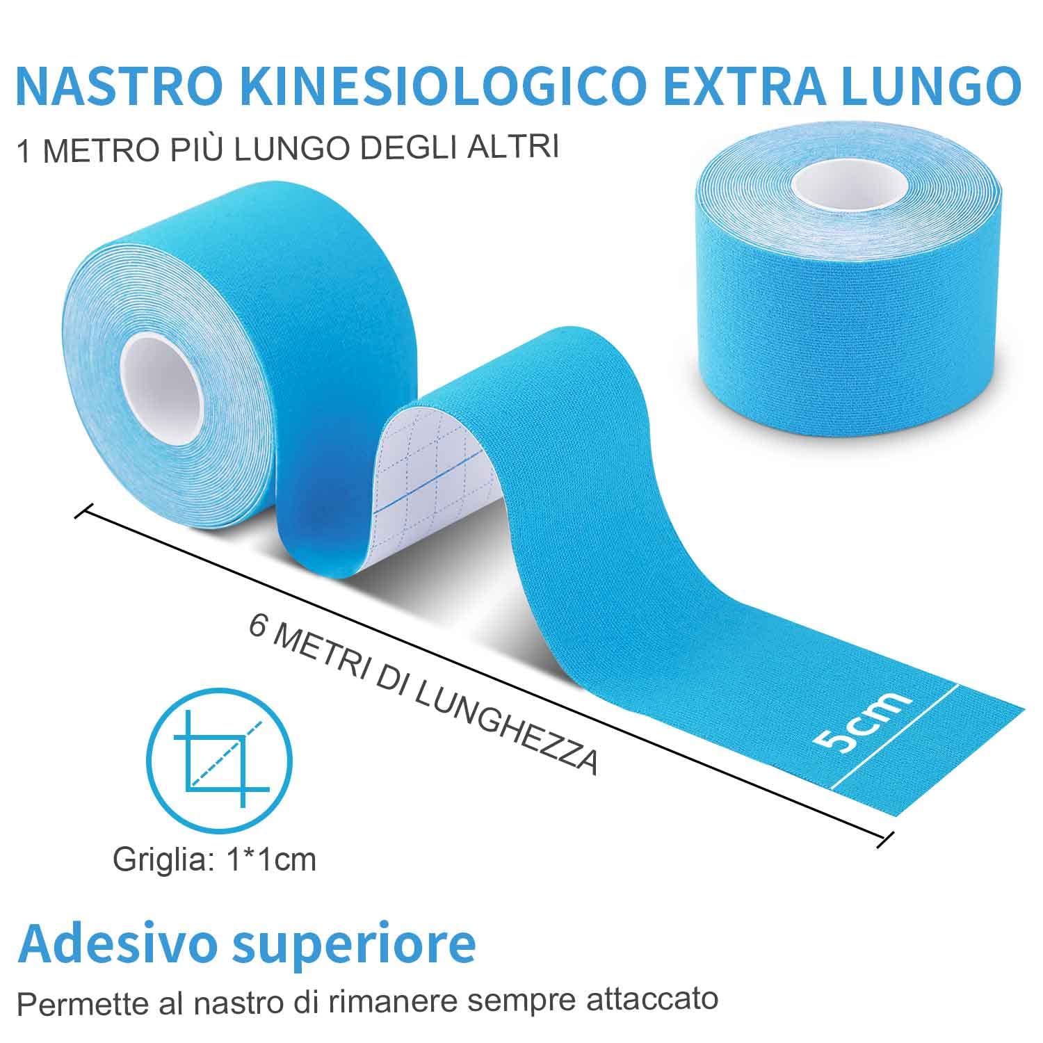 Deilin Kinesio Taping 3 Rotolo, Taping Kinesiologico per Ginocchio, Spalla e Gomito, Fisioterapiche Impermeabil, Traspiranti