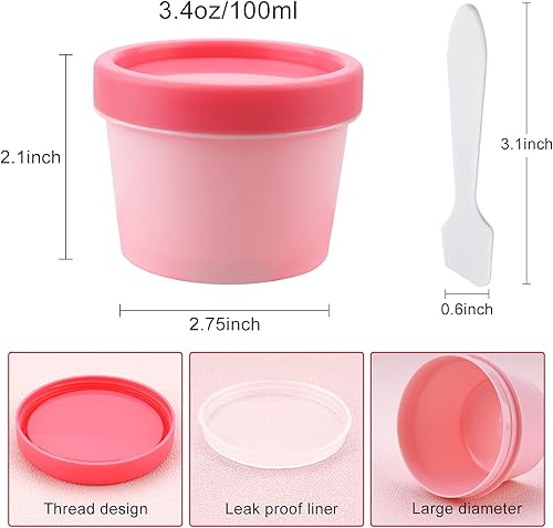 Miniatura 2 de Cosywell Tarros cosméticos de 3.4 onzas  3.4 fl oz, tarros de plástico vacíos para crema, 4 recipientes de viaje recargables para artículos de