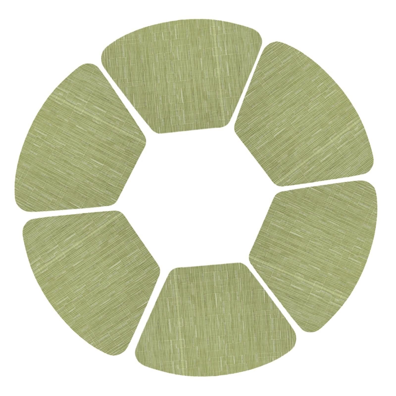 Juego de 6 manteles individuales, color verde, 48 x 33 cm, diseño de bambú, vinilo, poliéster