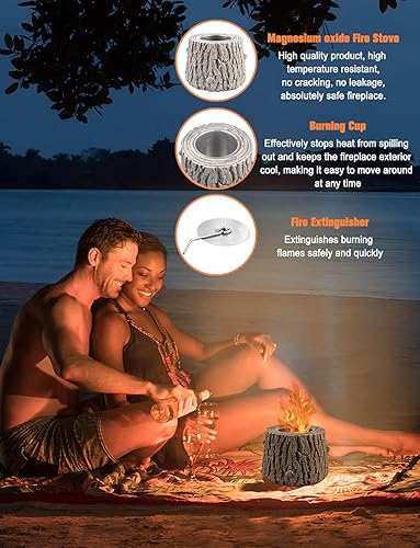Miniatura 6 de Fogata de mesa  Mini chimenea de mesa, portátil, para tocones de árboles, sin humo y sin olor para interiores, exteriores, campamento, exterior,