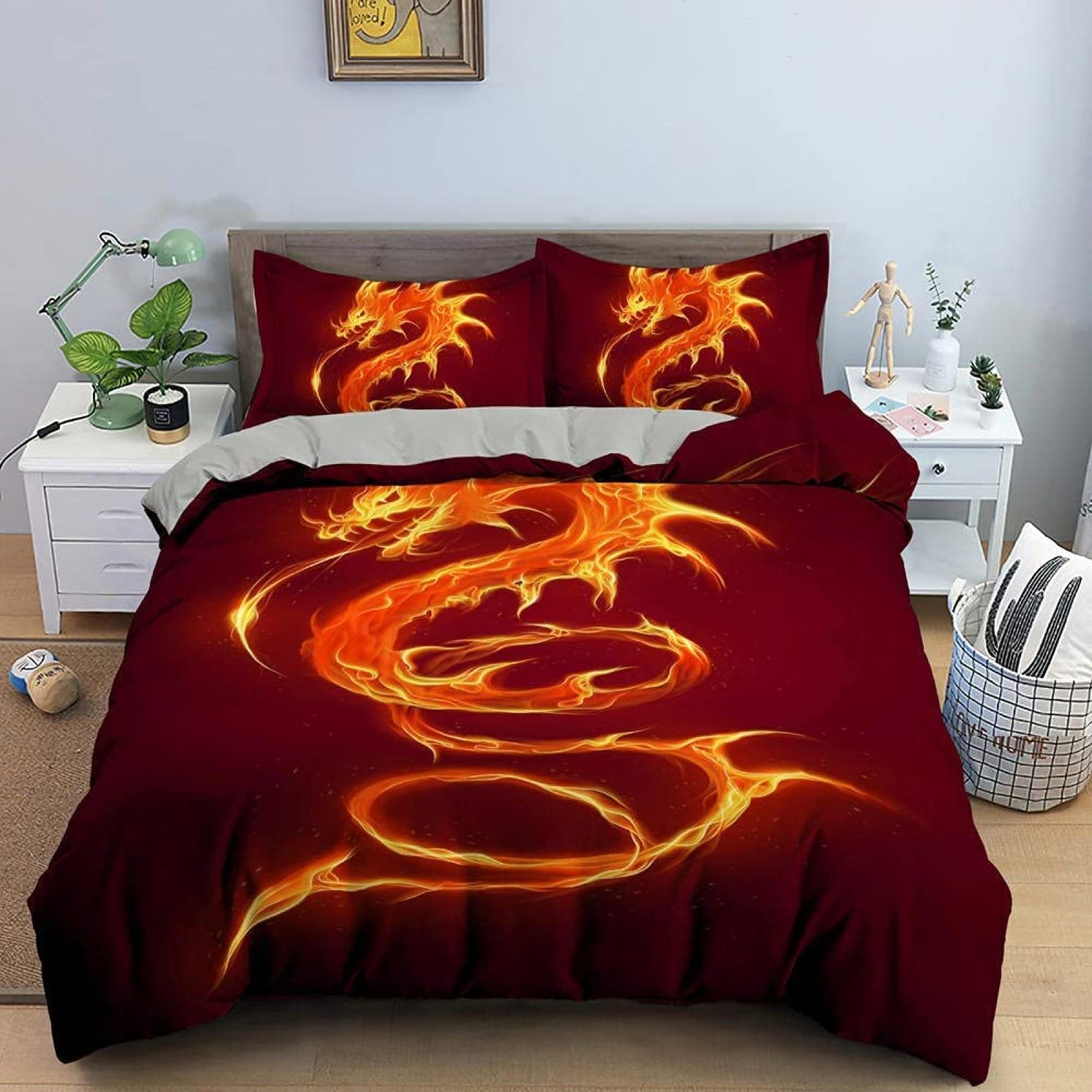 LoCzek Le rose Copripiumino Singolo Rosso Copri Piumino 135x200 e 1