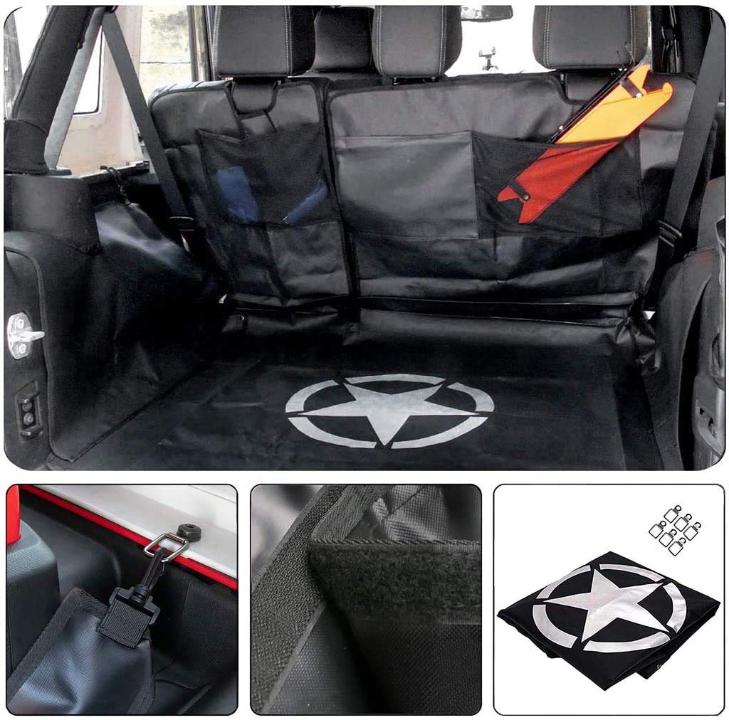 PSLER ® Maletero Cubierta de Carga Revestimiento Trasero Asientos Almacenamiento para Wrangler JK 2007-2017 y para Wrangler JL 2018-2023