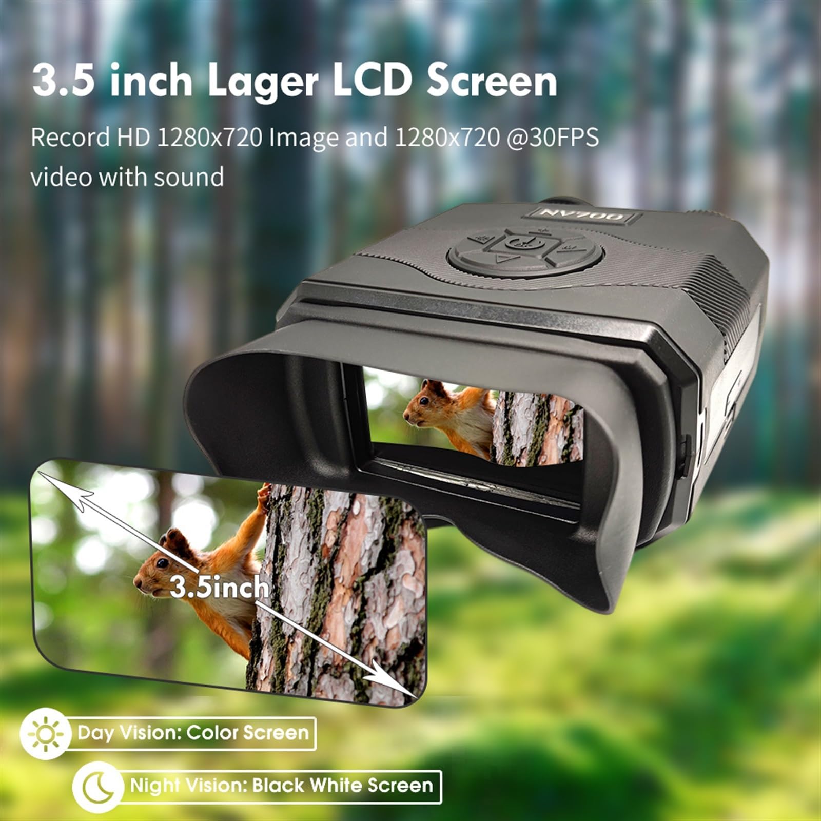 Gogle noktowizyjne, Noktowizor Googles NV700 5X35 lornetka noktowizyjna na podczerwień sprzęt kempingowy polowanie na duże odległości termowizja(64G Card)