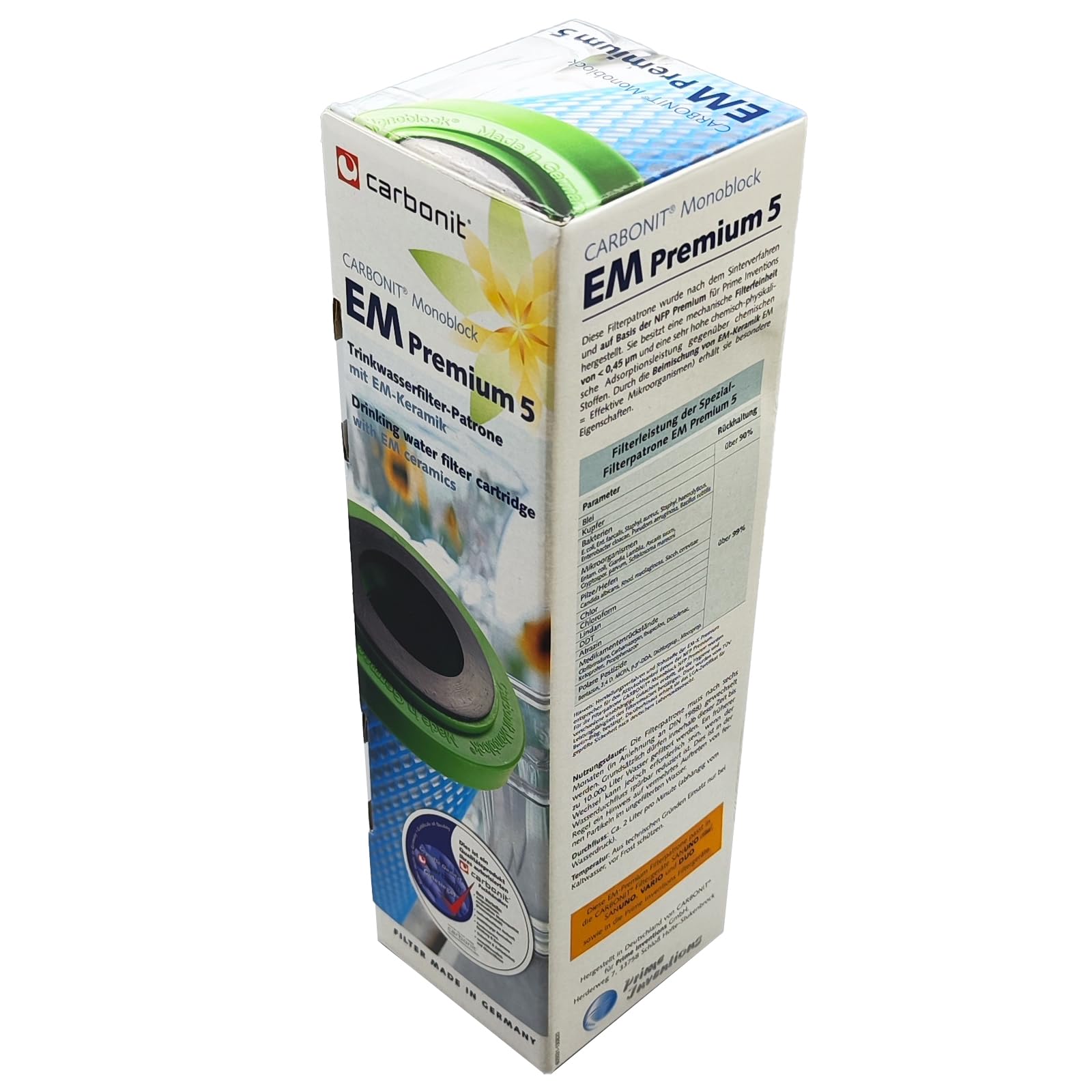 Wasserfilterpatrone EM Premium 5 | mit EM Keramik | besserer Wassergeschmack | komptibel zu Filtergehäusen Carbonit Sanuno & Vario HP | AquaAvanti | WatPass | Alvito | und viele Andere