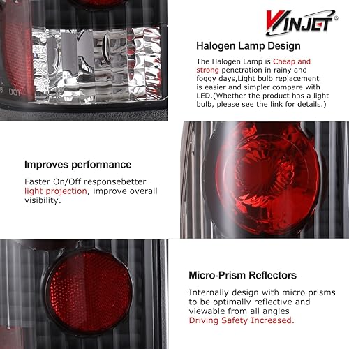 Miniatura 7 de Winjet Compatible con Ford 1997 1998-2003 F150 1999 2000 2001 2002 2003 2004 2005 2006 2007 F250 F350 F450 F550 Super Duty Luces traseras (negro