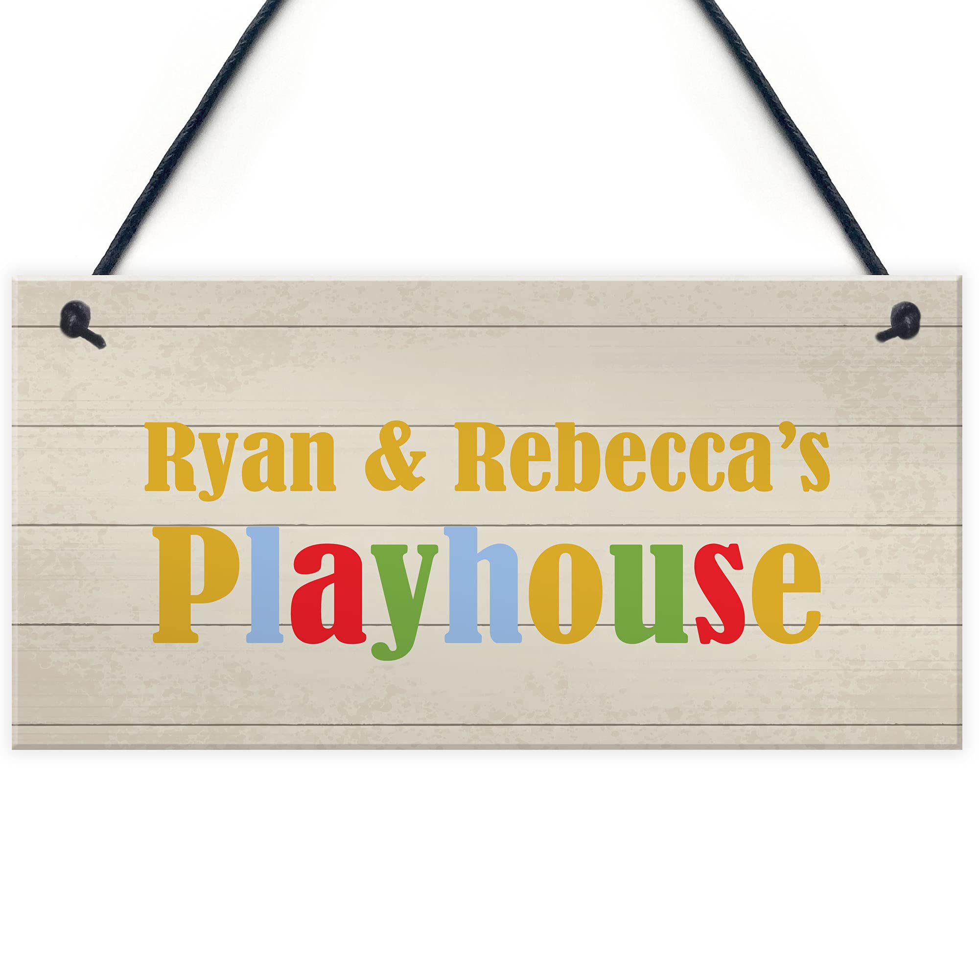 Multicoloured Sign For Playhouse PERSONALISED Playroom Daughter Son Gift