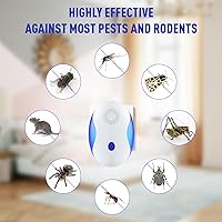 Vista 6 de Repelente ultrasónico de control de plagas, repelente de plagas ultrasónico 4 en 1, control de plagas en interiores para ratones, mosquitos