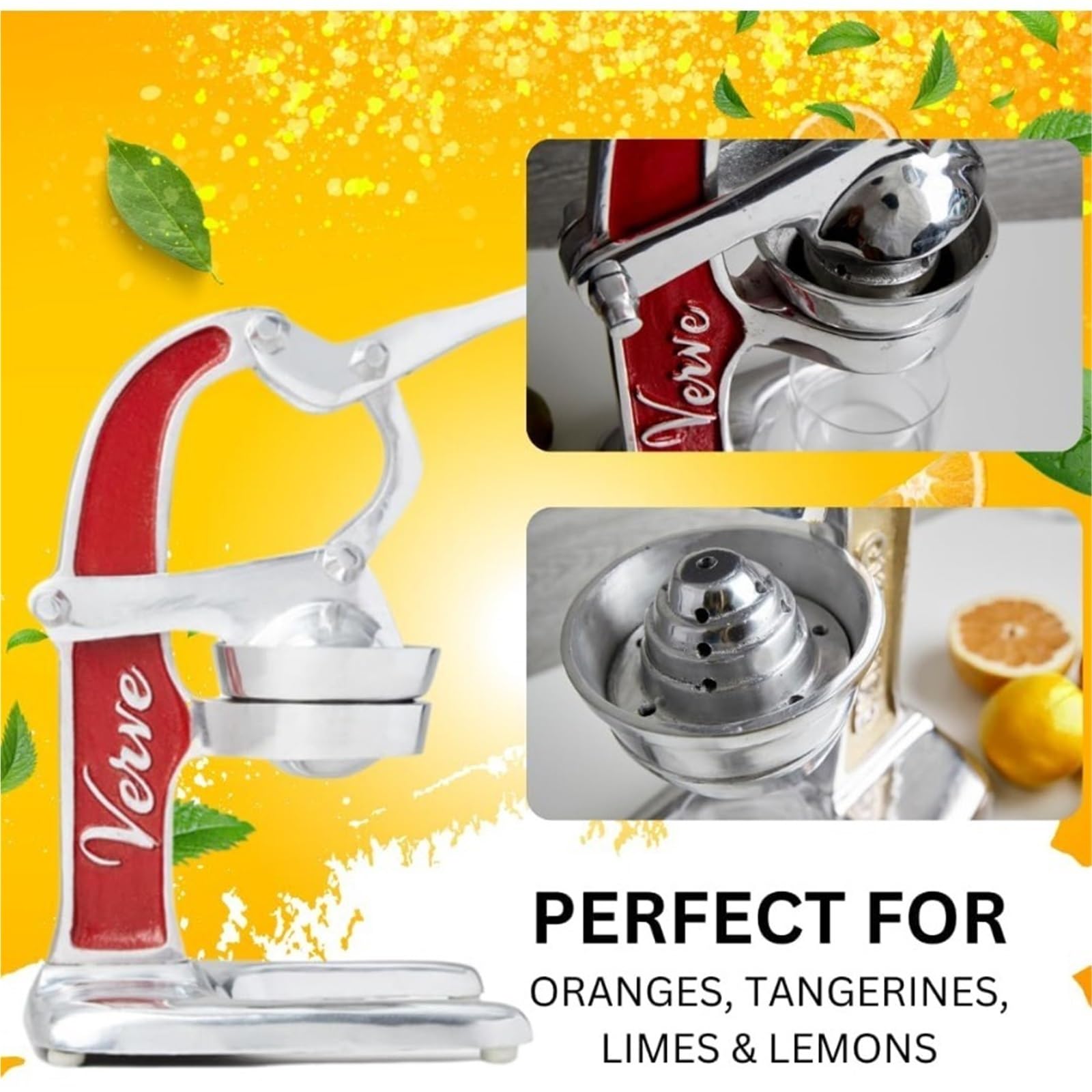 Spremiagrumi manuale professionale - Pressa manuale in alluminio pressofuso per arancia, limone, lime e pompelmo