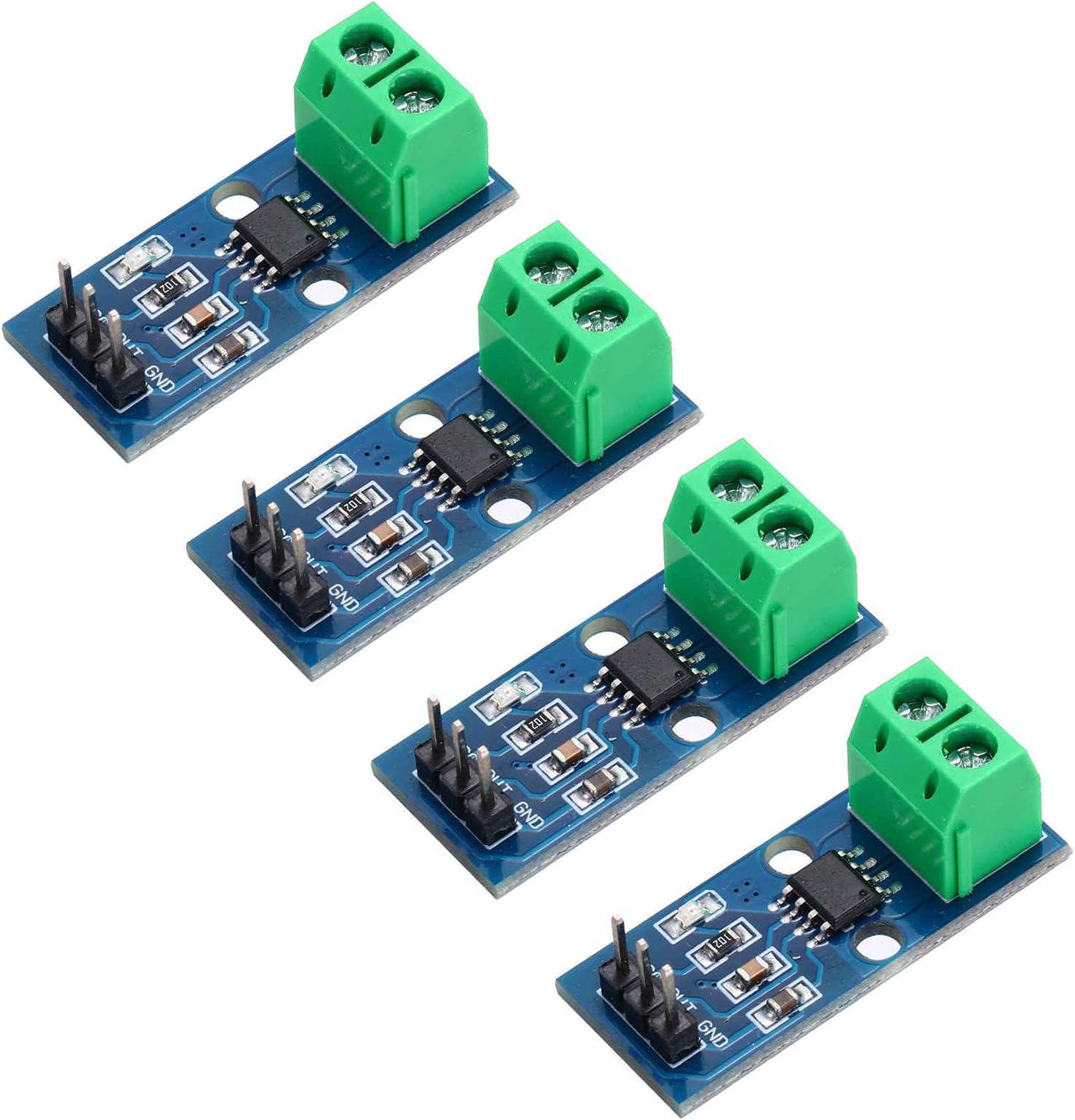 MECCANIXITY 4pcs ACS712 Current Sensor Module 30A Range Hall Effect Current Sensor Current Measuring AC/DC for Detecting Current