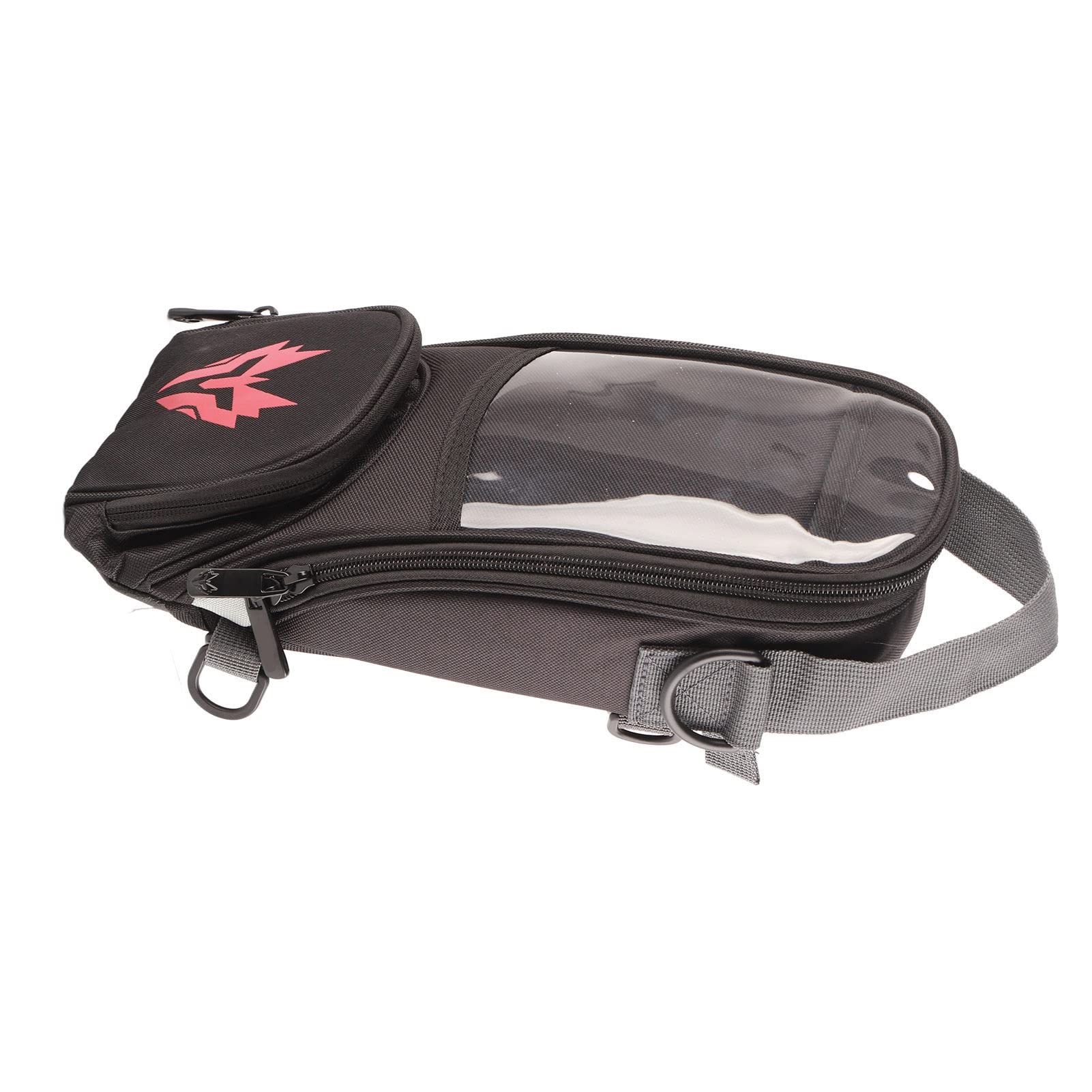 SIXRUN Motorrad Magnet Tanktasche 4.5L Oxford Tankrucksack mit Durchsichtiger Handytasche und Regenabdeckung für wasserdichte Aufbewahrung und Navigation (Rot)