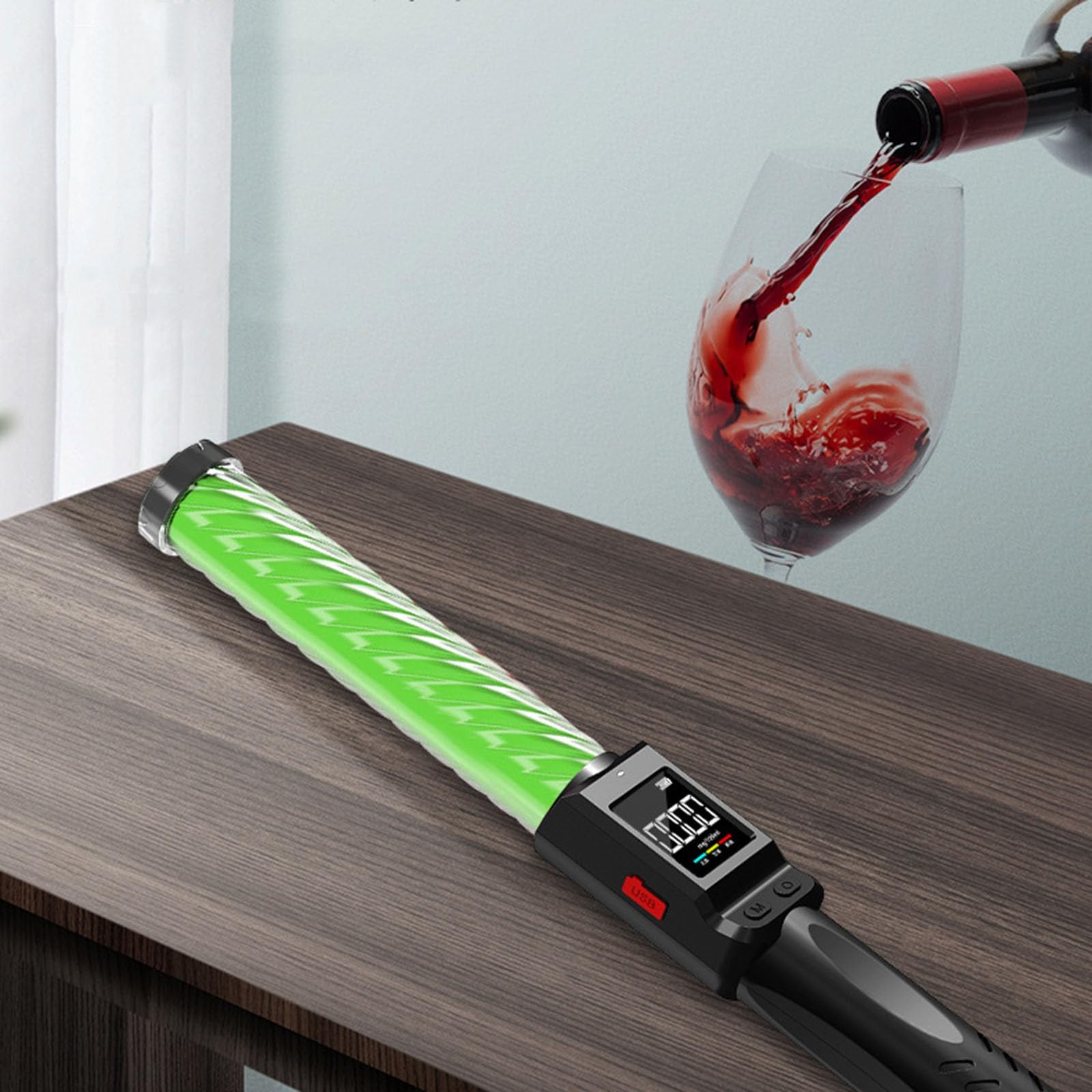 Bezdotykowy alkomat, cyfrowy alkomat oddechowy, szybki test analizy oddechu z ładowalnym portem USB do jazdy pod wpływem alkoholu (zielony)