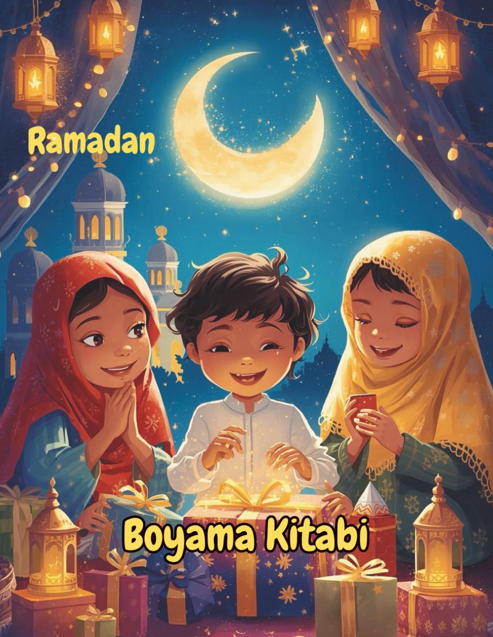 Ramadan Boyama Kitabi: Entspannende und liebevolle Ramadan-Illustrationen zum Ausmalen