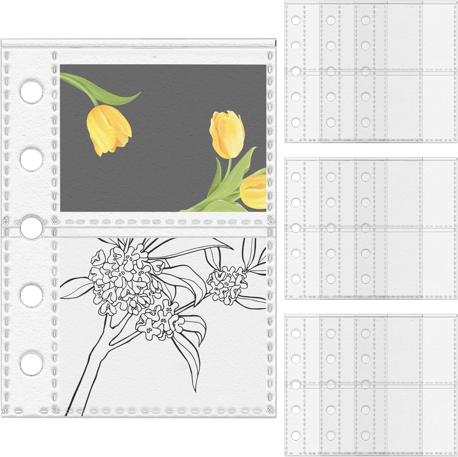Sheet Protector - 2.99 x 4.13 Inch Wallet Sleeves - Card usleeves | Transparent PP Binder Inserts | M5 Binder Refill Pages | For Stickers Photos Cards Office Organization
