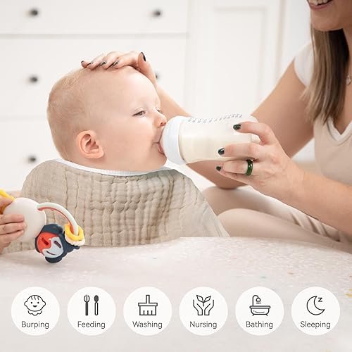 Miniatura 18 de Synrroe Paños de muselina grandes para eructos, paños de muselina para bebés niñas y niños, paquete de 10 extraabsorbentes y suaves de muselina, 6