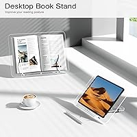 Vista 2 de Soporte de acrílico para libros, soporte de exhibición de libros ajustable en ángulo, soporte plegable para libros de cocina, soporte ligero