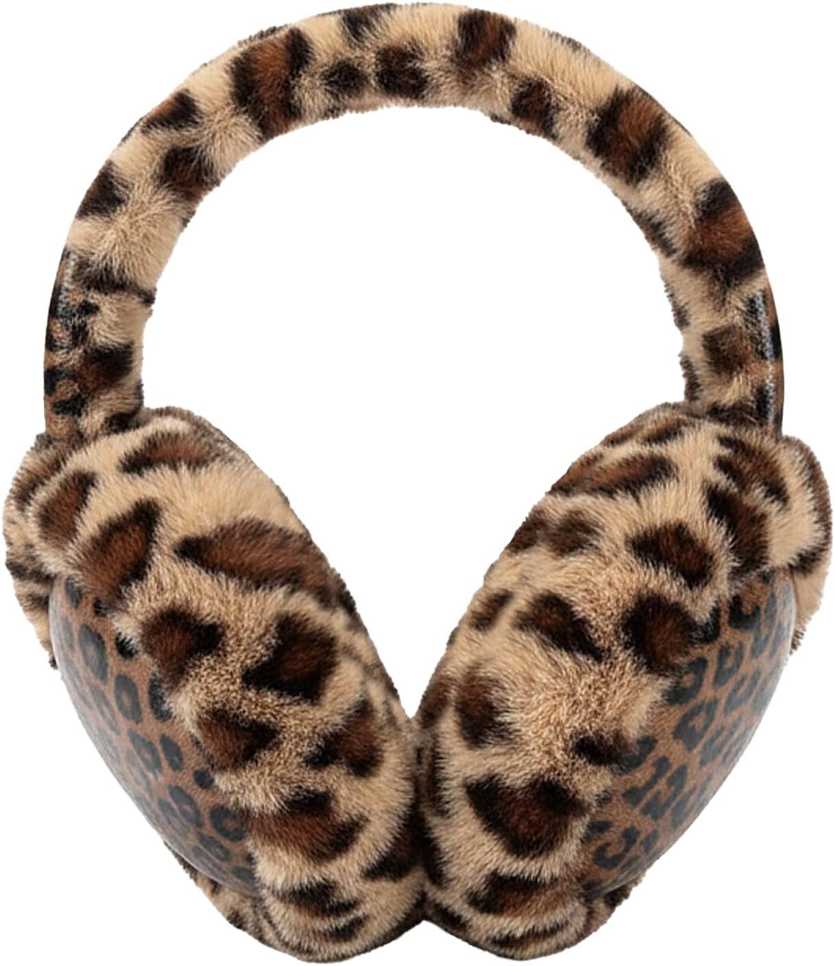 Holiberty Womens Winter Ear Muffs Leather Headband Plush Foldable Ear Cover Warmer Cold Weather Accessories Outdoor Earmuffs - Image 3