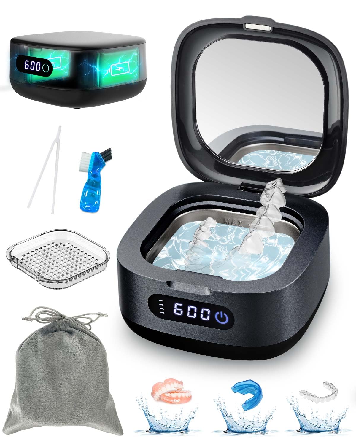 Amazon.com : Voraiya Rechargeable Ultrasonic Retainer Cleaner